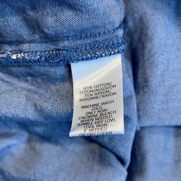 Loft Off the Shoulder Chambray Top S - Picture 7 of 7